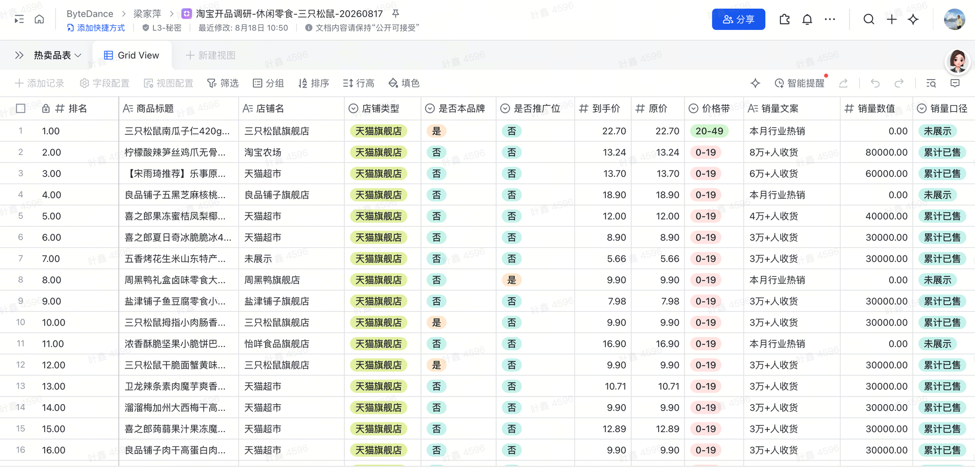 结构化数据收集结果